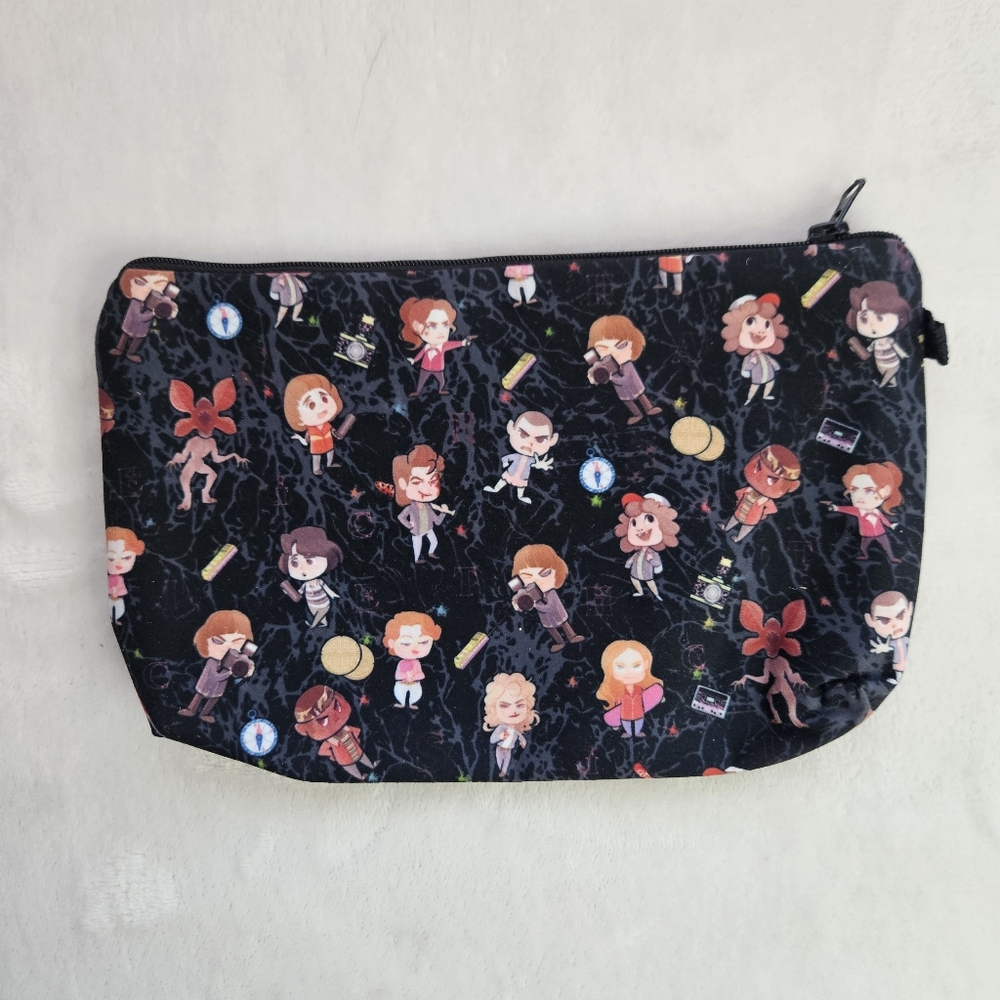 NEW Stranger Things Makeup Cosmetic Bag Eleven Pencil Pouch Black